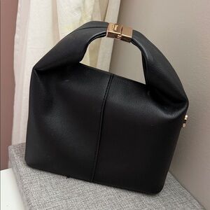 Dune London Black Shoulder Bag with Gold Accents